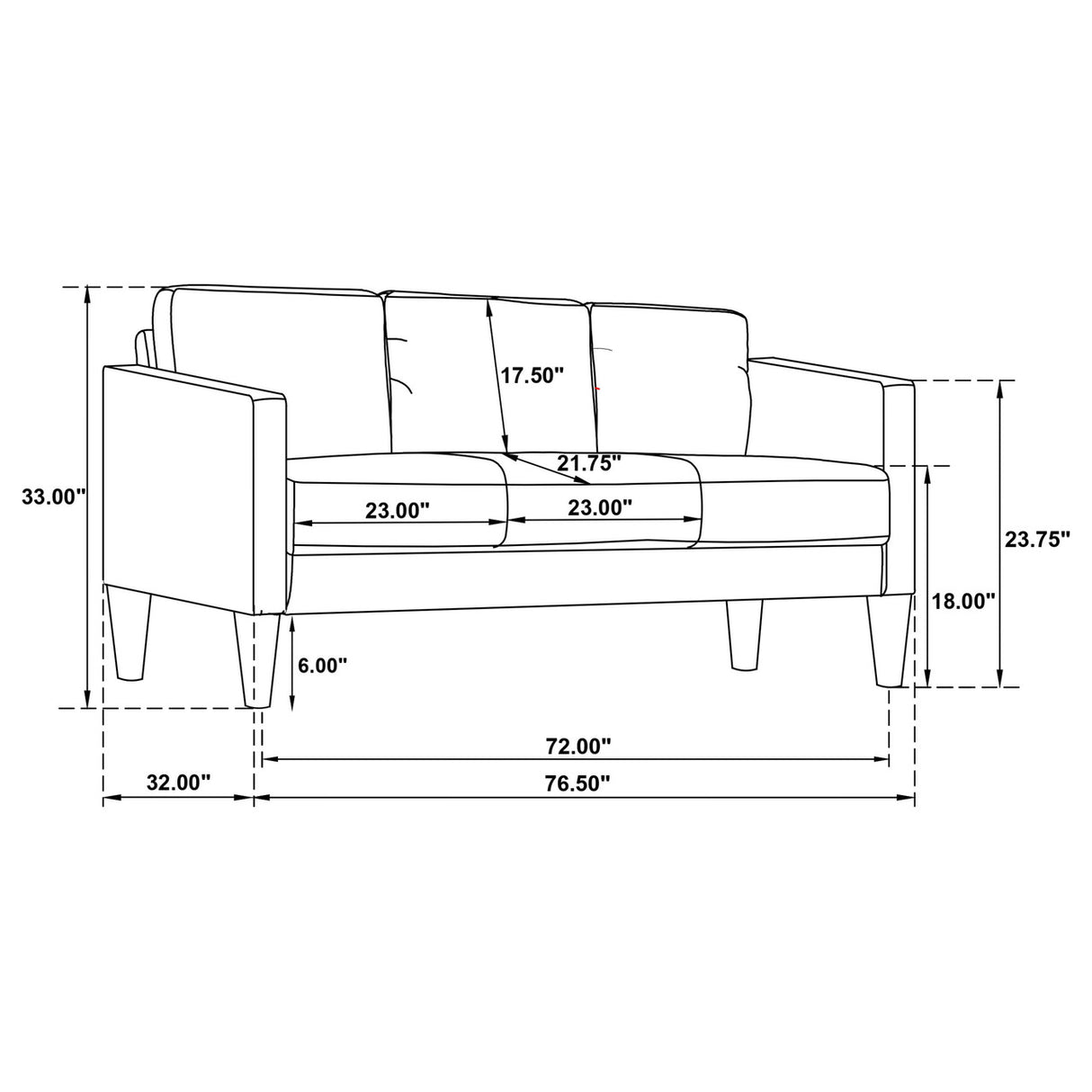 Ruth Upholstered Track Arm Faux Leather Sofa Grey