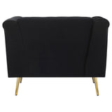 Holly Tuxedo Arm Tufted Back Chair Black