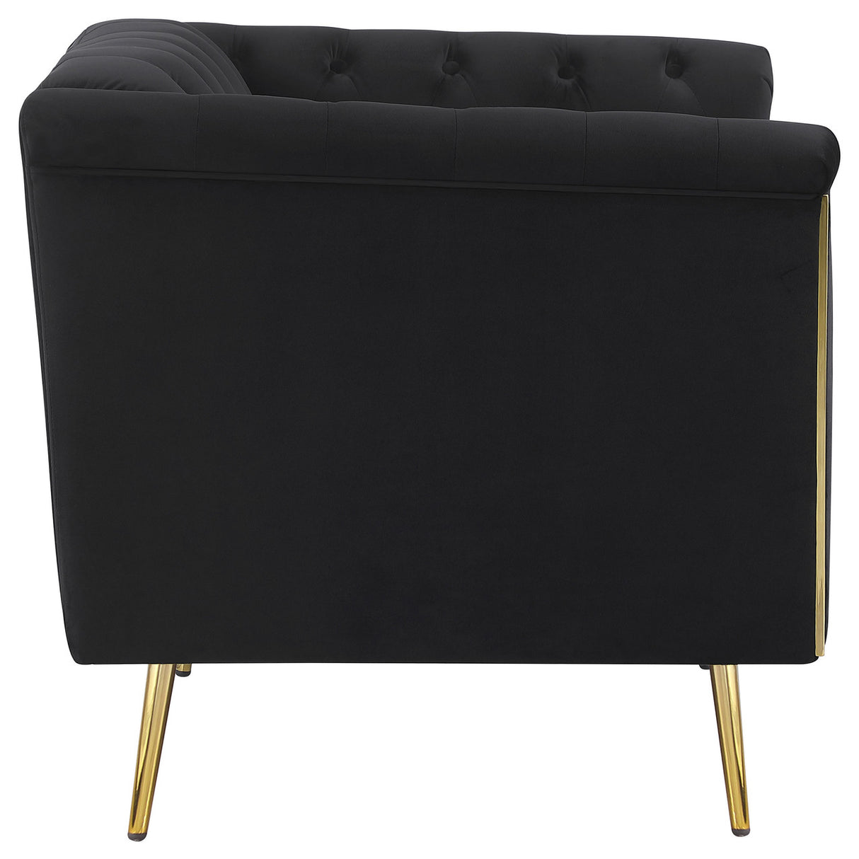 Holly Tuxedo Arm Tufted Back Chair Black