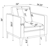 Apperson Cushioned Back Arm Chair Light Grey