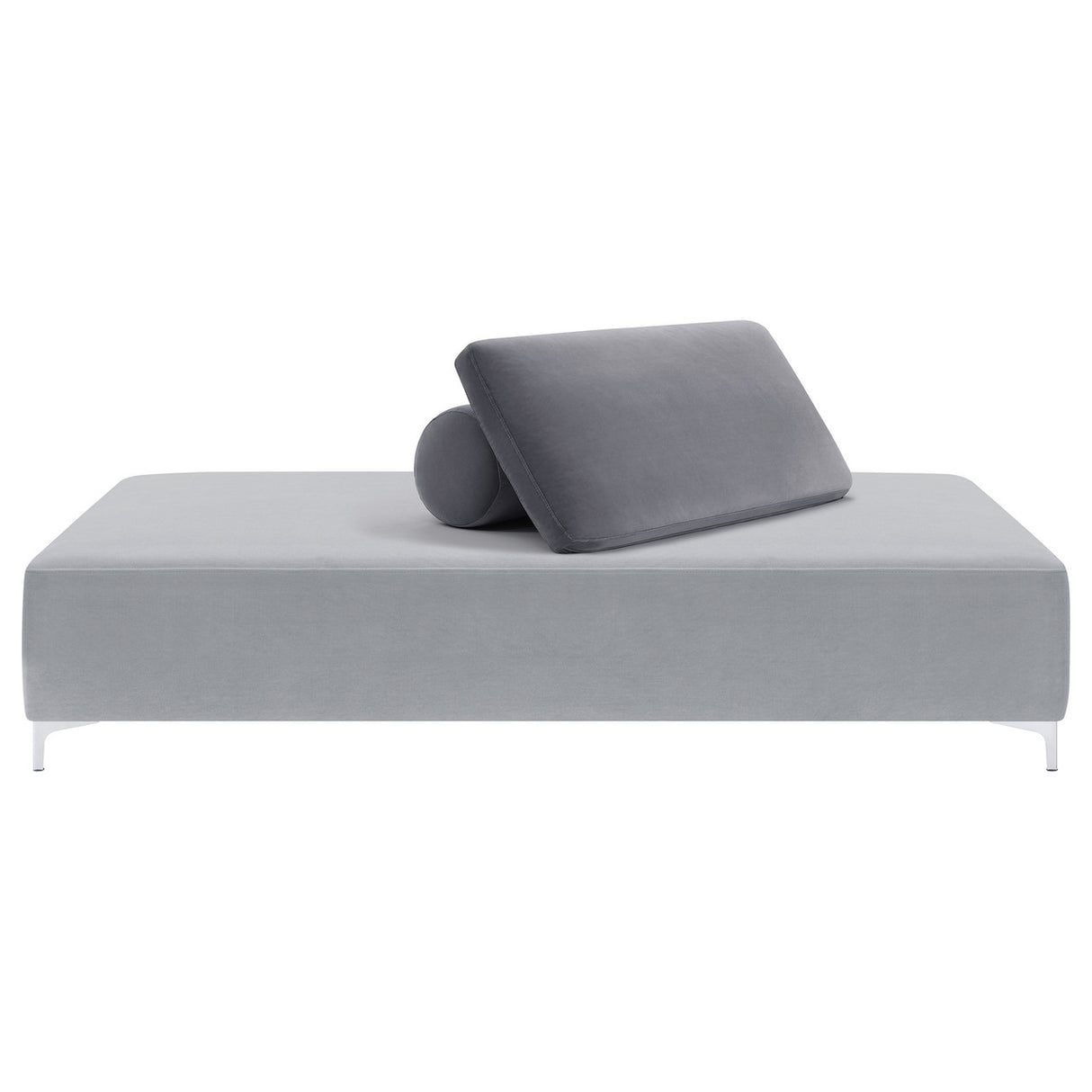 Giovanni Upholstered Accent Chaise with Removable Pillow Grey