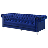 Bleker Tufted Tuxedo Arm Sofa Blue