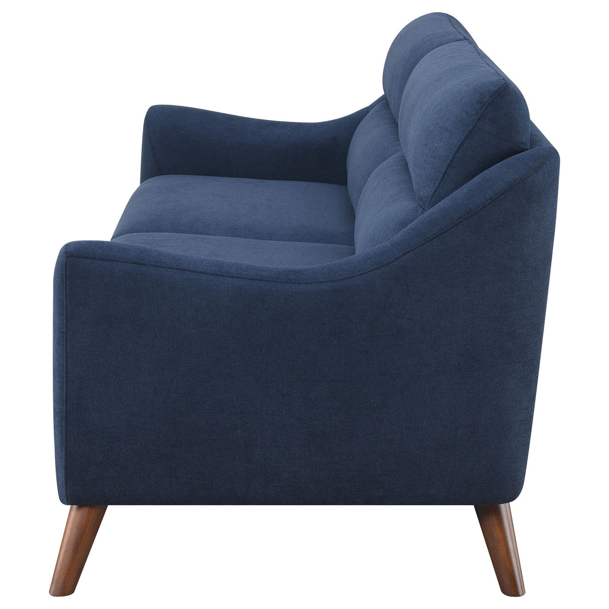 Gano Sloped Arm Upholstered Sofa Navy Blue