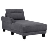 Caspian Upholstered Curved Arms Sectional Sofa Grey