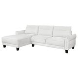 Caspian Upholstered Curved Arms Sectional Sofa White and Black