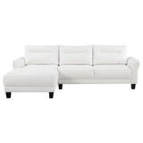 Caspian Upholstered Curved Arms Sectional Sofa White and Black