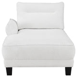 Caspian Upholstered Curved Arms Sectional Sofa White and Black