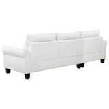 Caspian Upholstered Curved Arms Sectional Sofa White and Black