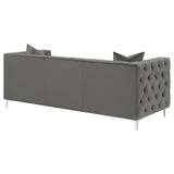 Phoebe Tufted Tuxedo Arms Sofa Urban Bronze