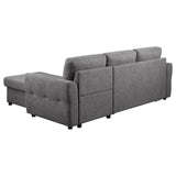 Samantha Upholstered Sleeper Sofa Sectional with Storage Chaise Grey