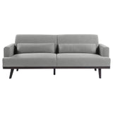 Blake Upholstered Sofa with Track Arms Sharkskin and Dark Brown