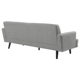 Blake Upholstered Sofa with Track Arms Sharkskin and Dark Brown