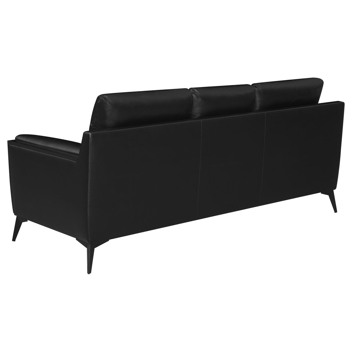 Moira Upholstered Tufted Sofa with Track Arms Black