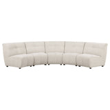 Charlotte 5-piece Upholstered Curved Modular Sectional Sofa Ivory