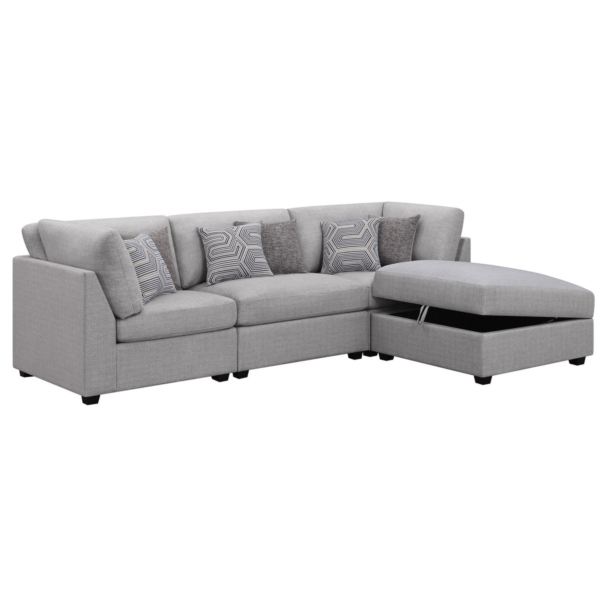 Cambria 4-piece Upholstered Modular Sectional Grey