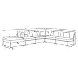 Cambria 4-piece Upholstered Modular Sectional Grey