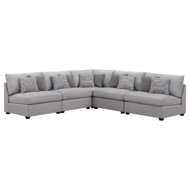 Cambria 5-piece Upholstered Modular Sectional Grey