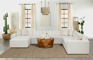 Freddie 7-piece Upholstered Modular Sectional Pearl