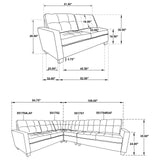 Georgina Upholstered LAF Chair Steel Grey