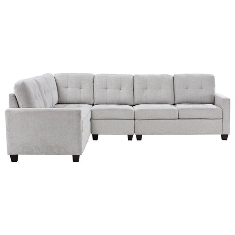 Georgina 4-piece Upholstered Modular Sectional Sofa Steel Beige