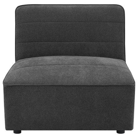 Sunny Upholstered Armless Chair Dark Charcoal