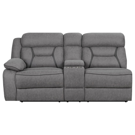 Higgins Modular Sectional Laf Power Loveseat Grey