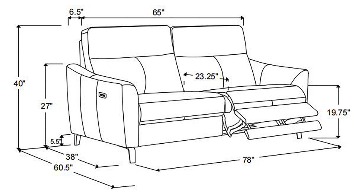 Derek Upholstered Power Sofa