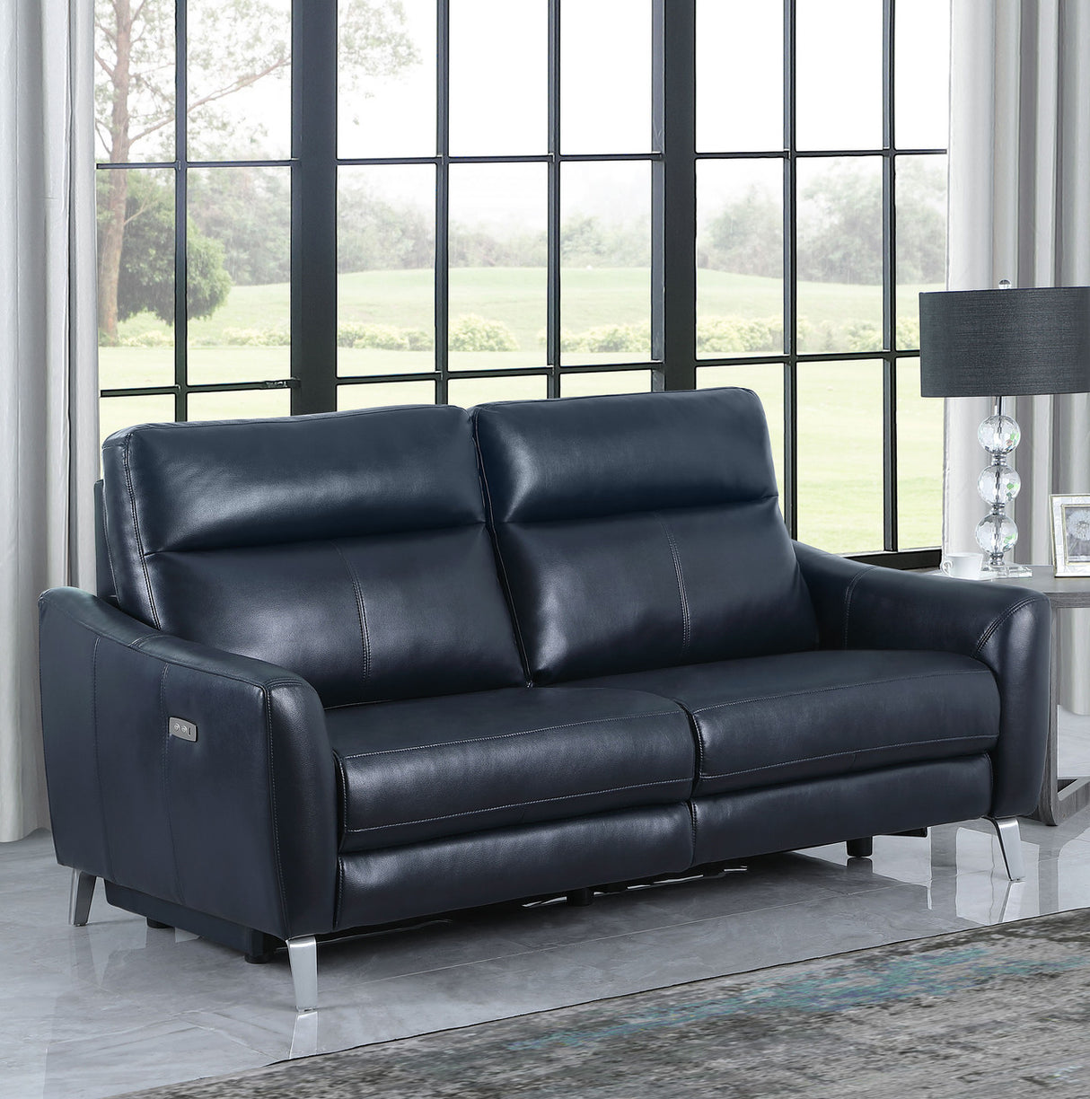 Derek Upholstered Power Sofa (Blue)