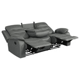 Nova Upholstered Motion Reclining Sofa Dark Grey