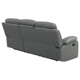 Nova Upholstered Motion Reclining Sofa Dark Grey