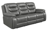 Flamenco Tufted Upholstered Power Sofa Charcoal