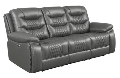 Flamenco Tufted Upholstered Power Sofa Charcoal