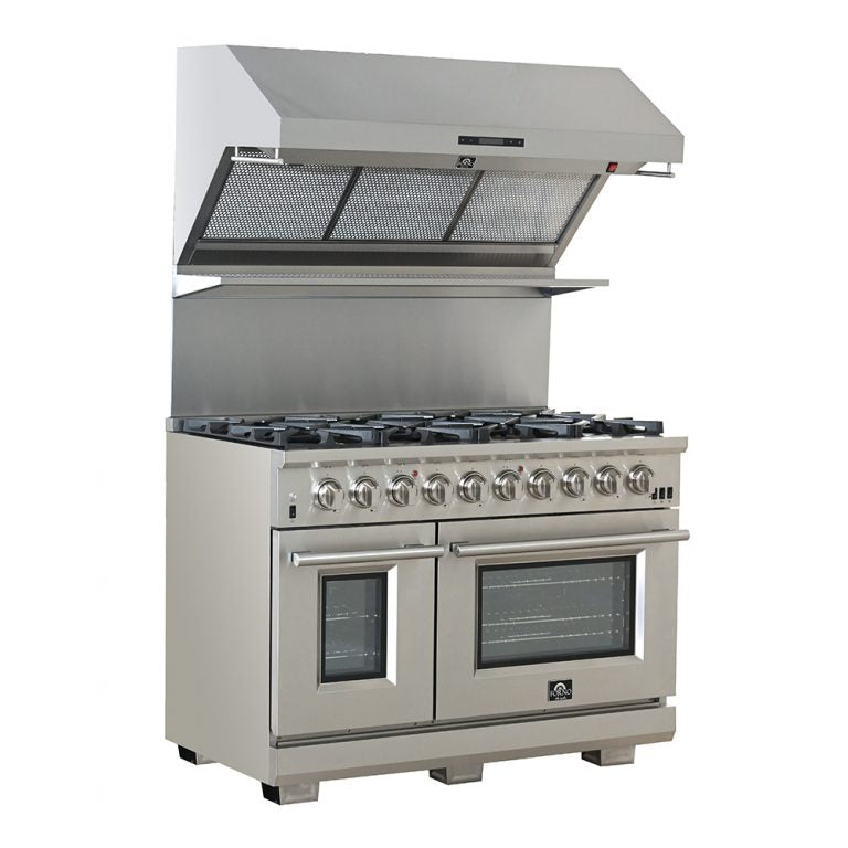 Forno 48" Capriasca Gas Range with 8 Burners, Griddle and 160,000 BTUs - FFSGS6260-48