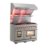 Forno 48" Capriasca Gas Range with 8 Burners, Griddle and 160,000 BTUs - FFSGS6260-48