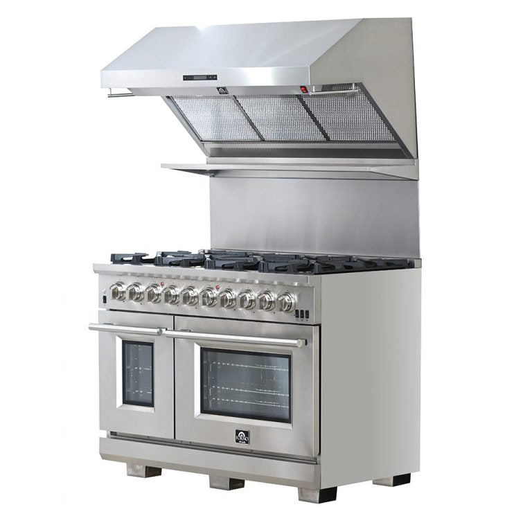 Forno 48" Capriasca Gas Range with 8 Burners, Griddle and 160,000 BTUs - FFSGS6260-48