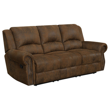 Sir Rawlinson Rolled Arm Motion Sofa with Nailhead Trim Buckskin Brown