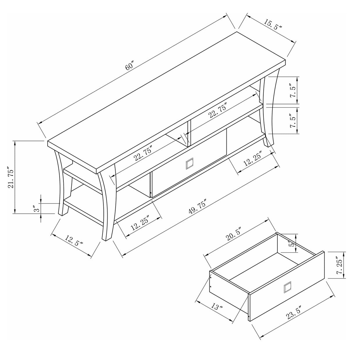 Anita 1-drawer TV Console Cappuccino