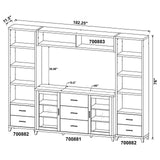 Lewes 4-piece Entertainment Center Cappuccino