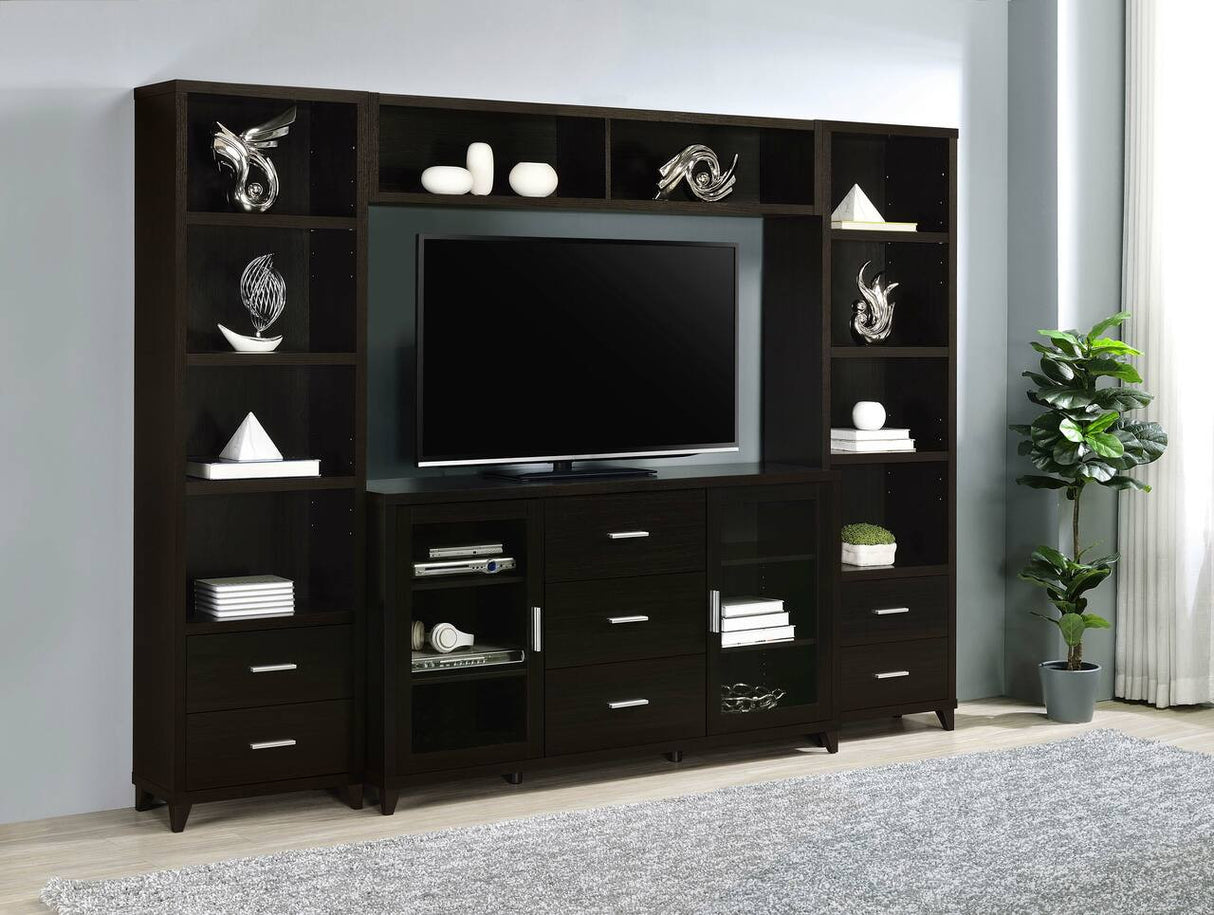 Lewes 2-door TV Stand with Adjustable Shelves Cappuccino