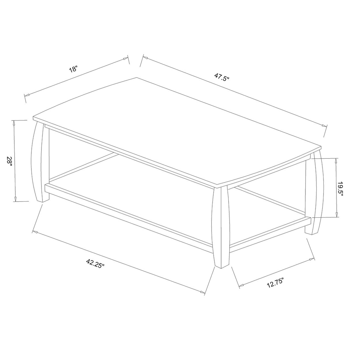 Dixon Rectangular Sofa Table with Lower Shelf Espresso