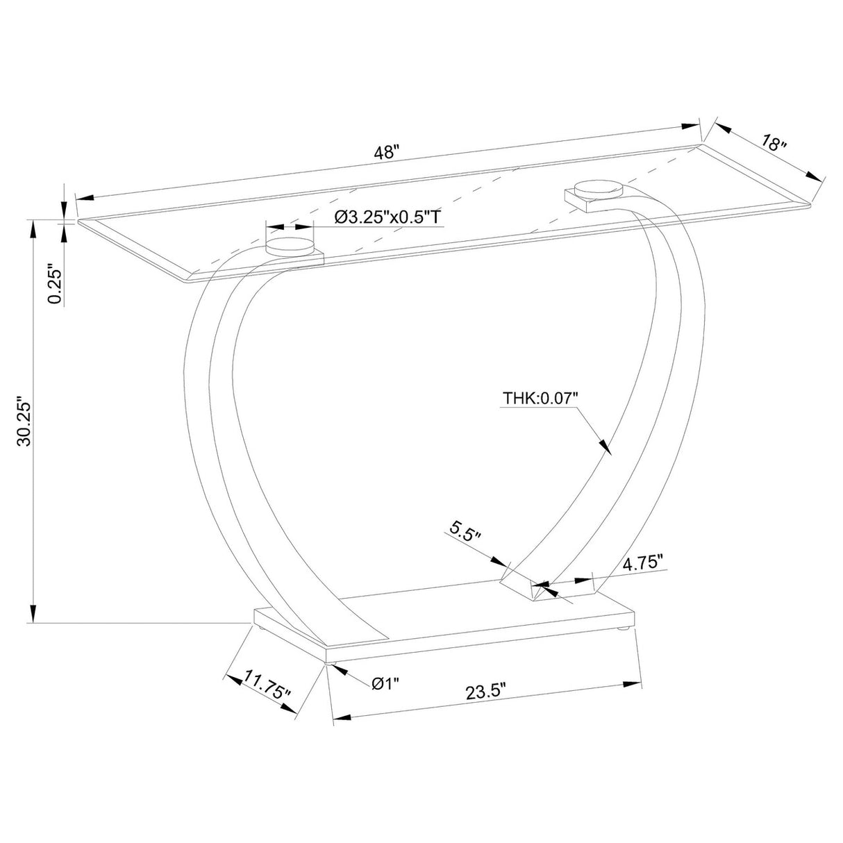 Pruitt Rectangular Sofa Table Satin