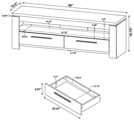 Elkton 2-drawer TV Console Weathered Grey