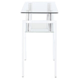 Dyer Rectangular Glass Top Sofa Table With Shelf White