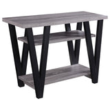 Stevens V-shaped Sofa Table Black and Antique Grey