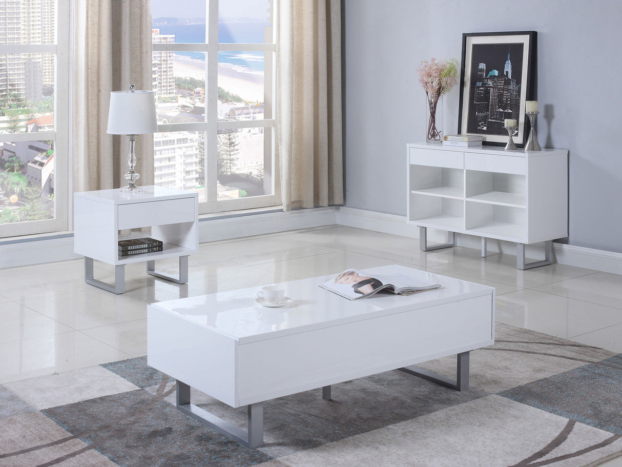 Atchison 2-drawer Coffee Table High Glossy White