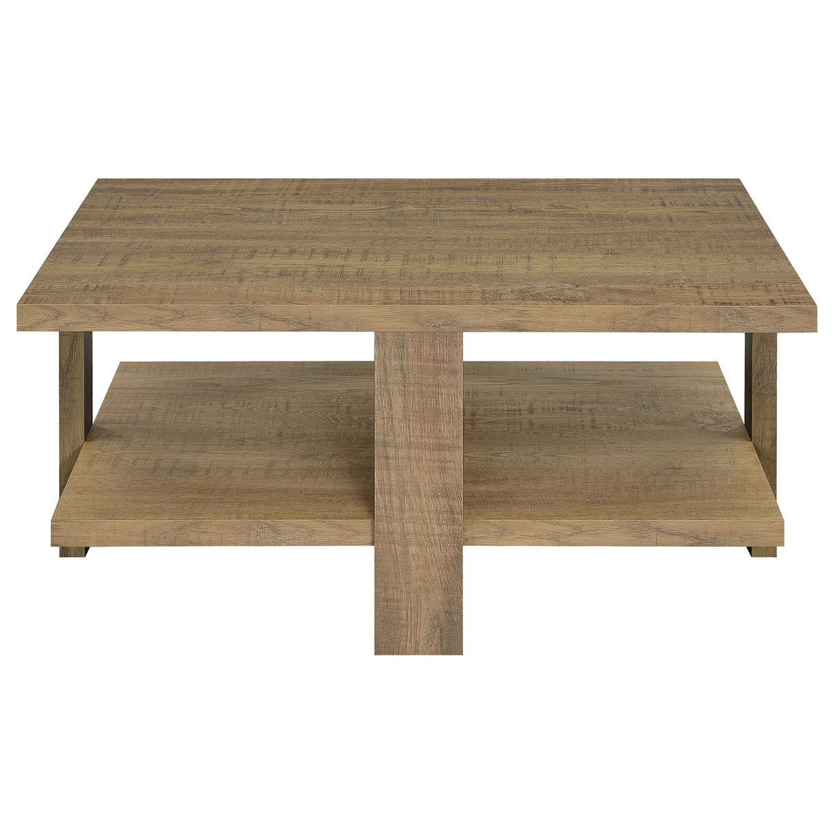 Dawn Square Engineered Wood Coffee Table With Shelf Mango