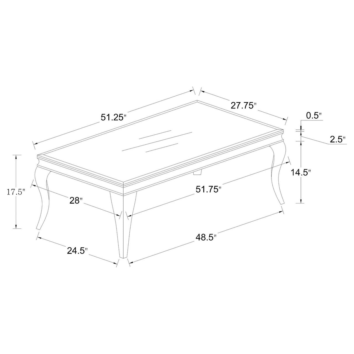 Carone Rectangle Coffee Table White and Chrome