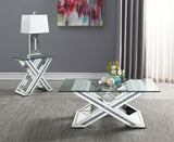 Bonnie X-base Rectangle Glass Top Coffee Table Mirror