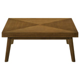 Westerly Square Wood Coffee Table with Diamond Parquet Walnut