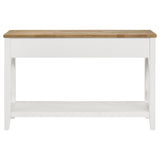 Maisy Rectangular Wooden Sofa Table With Shelf Brown and White